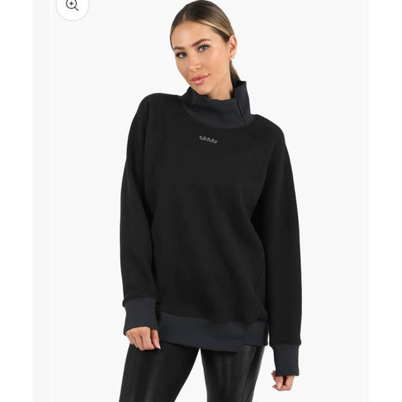 KORAL Lucid Black Cotton Comfortable Boxy Sweatshirt Oversized USA Made - Picture 2 of 11